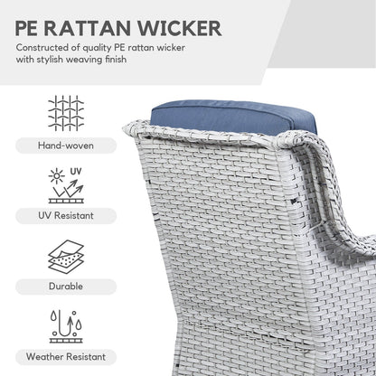 Chaises longues à bascule d'extérieur en osier Gymojoy avec base pivotante (lot de 2)