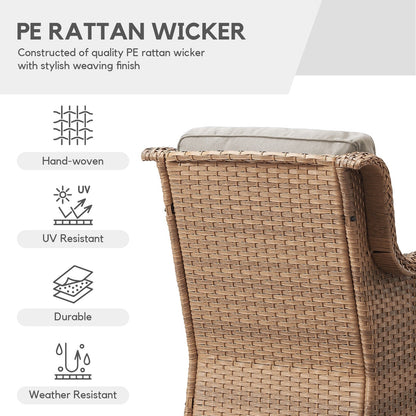 Chaises longues à bascule d'extérieur en osier Gymojoy avec base pivotante (lot de 2)