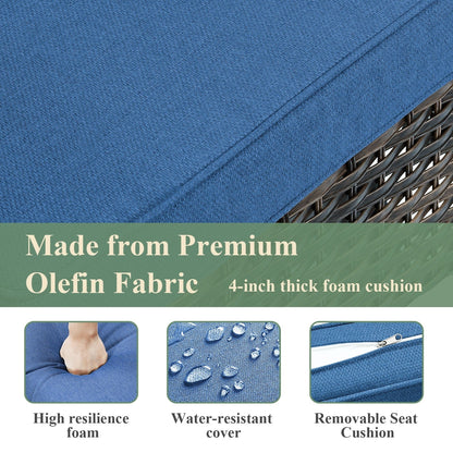 Chaises longues à bascule d'extérieur en osier Gymojoy avec base pivotante (lot de 2)