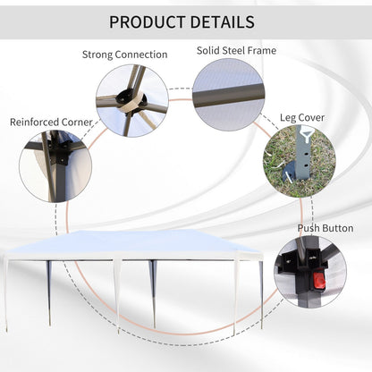 Auvent pop-up robuste Outsunny avec cadre robuste, toit anti-UV et sac de transport pour terrasse, jardin, plage et arrière-cour
