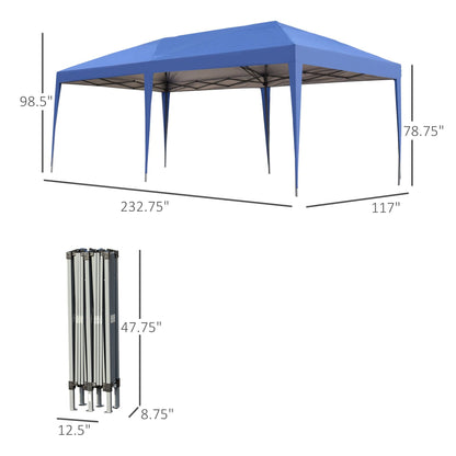 Auvent pop-up robuste Outsunny avec cadre robuste, toit anti-UV et sac de transport pour terrasse, jardin, plage et arrière-cour