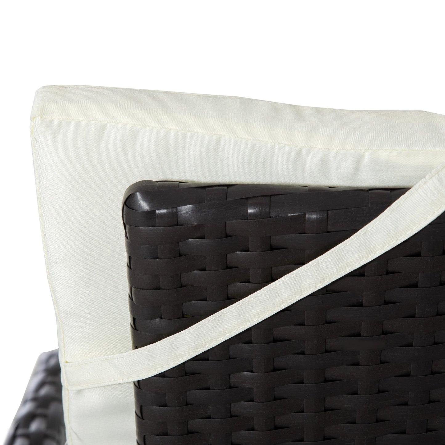 Ensemble de canapés 3 pièces Outsunny pour patio en rotin synthétique, chaises inclinables d'extérieur, table basse avec plateau en plastique grain de bois