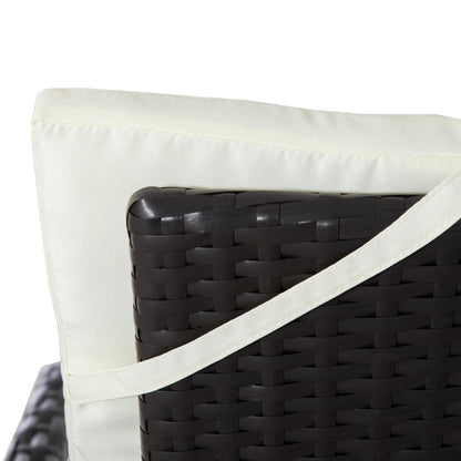 Ensemble de canapés 3 pièces Outsunny pour patio en rotin synthétique, chaises inclinables d'extérieur, table basse avec plateau en plastique grain de bois