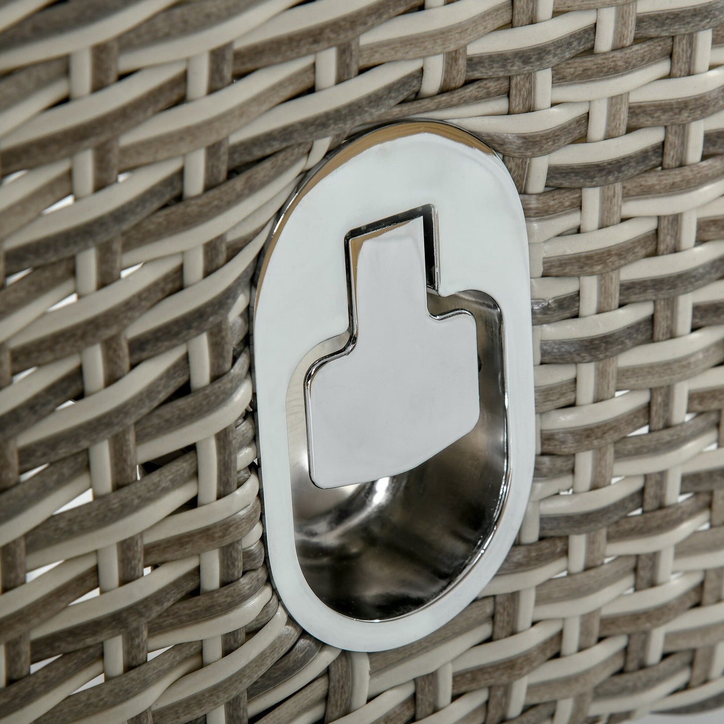 Ensemble de canapés 3 pièces Outsunny pour patio en rotin synthétique, chaises inclinables d'extérieur, table basse avec plateau en plastique grain de bois