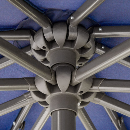 Parasol déporté Outsunny 9' à 2 niveaux avec manivelle, base croisée et 8 baleines, parasol de jardin excentré