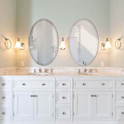 Miroir ovale biseauté sans cadre Wells