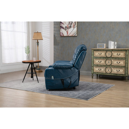 Fauteuil inclinable électrique surdimensionné en cuir PU avec fonction massage, chauffage lombaire, porte-gobelet et inclinaison à 180°
