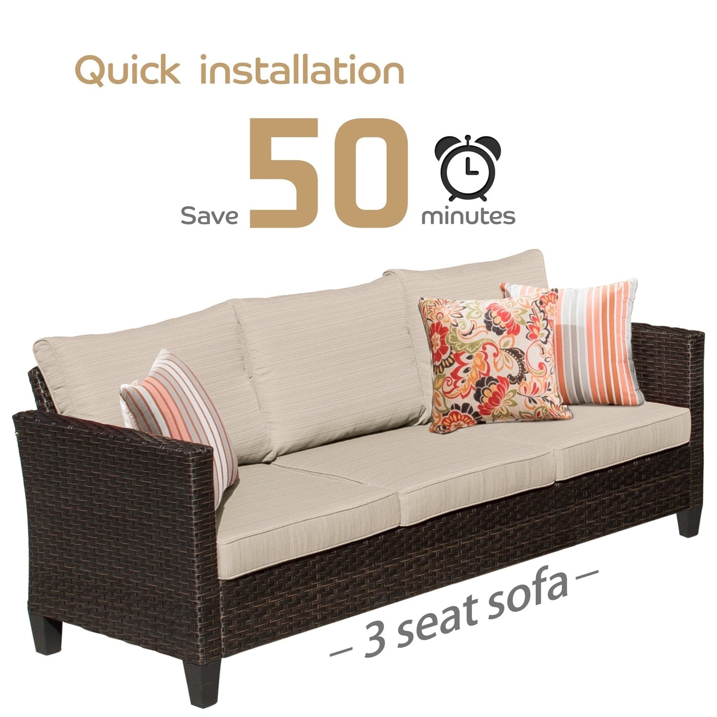 Ensemble de 5 sièges de jardin en osier à dossier haut OVIOS