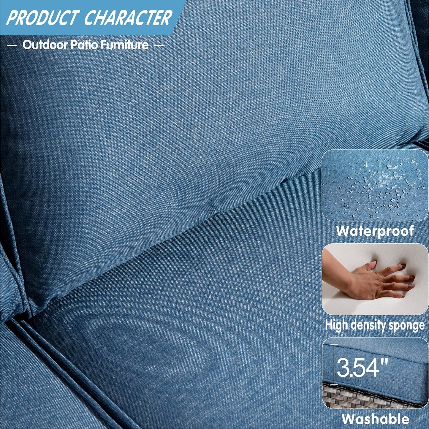 Ensemble de 5 sièges de jardin en osier à dossier haut OVIOS