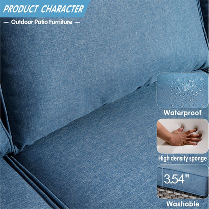 Ensemble de 5 sièges de jardin en osier à dossier haut OVIOS