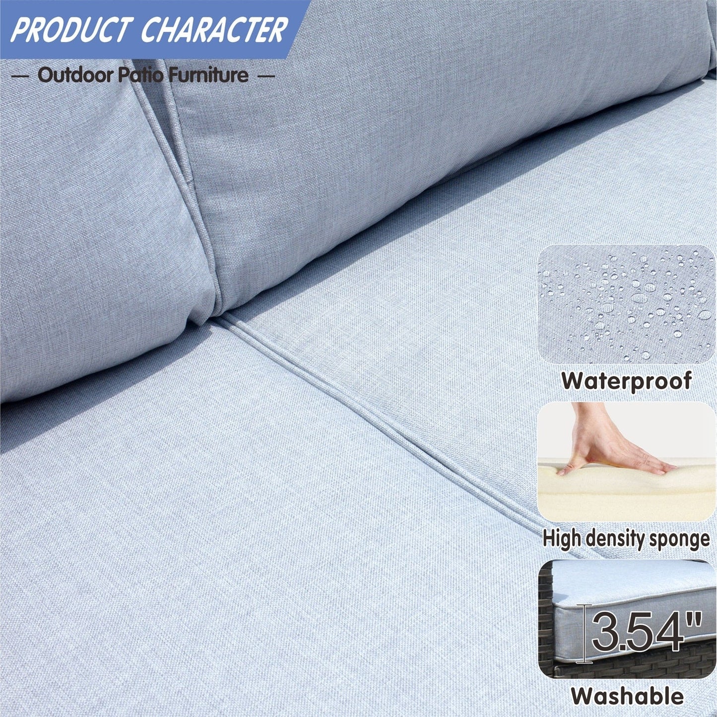 Ensemble de 5 sièges de jardin en osier à dossier haut OVIOS