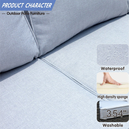 Ensemble de 5 sièges de jardin en osier à dossier haut OVIOS