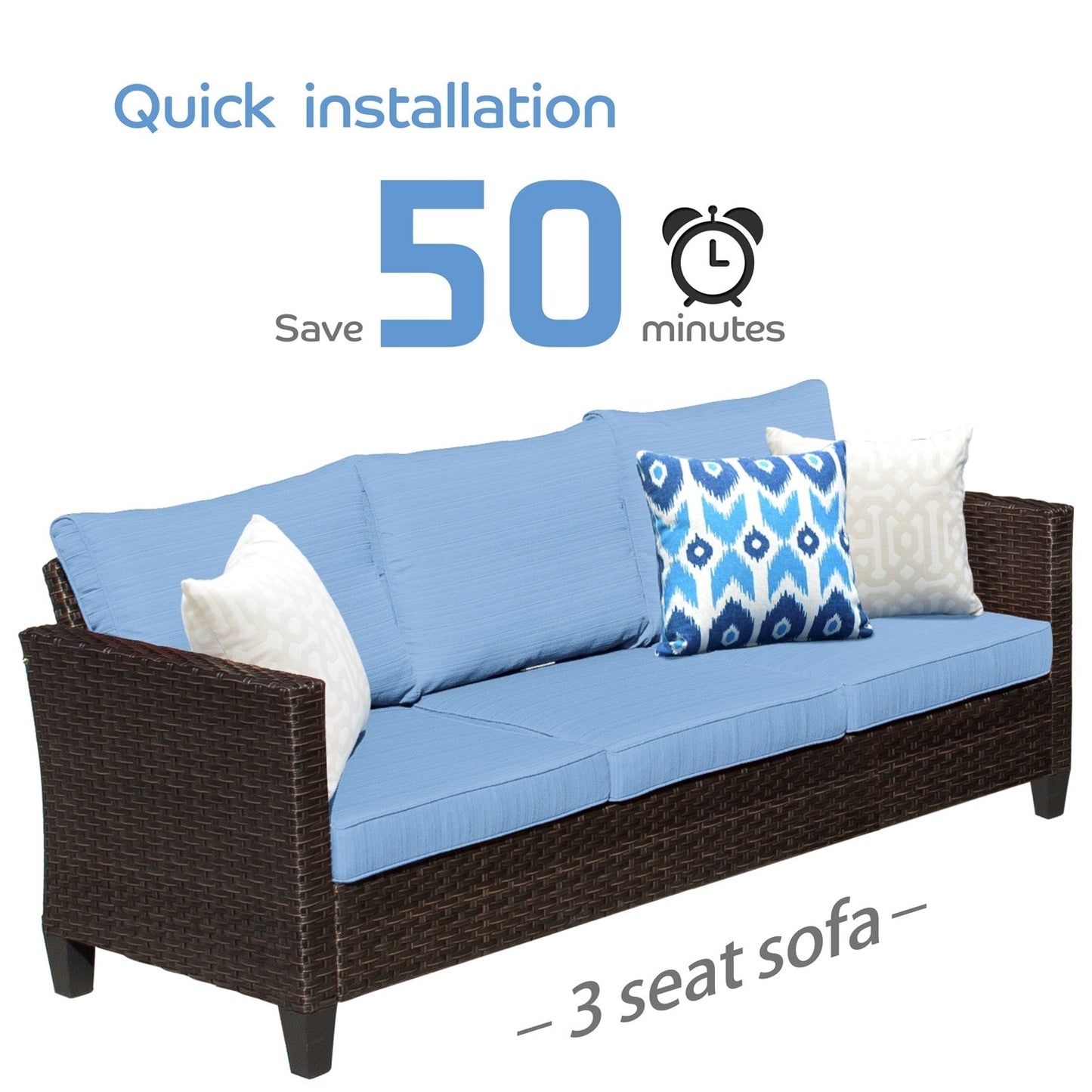 Ensemble de 5 sièges de jardin en osier à dossier haut OVIOS