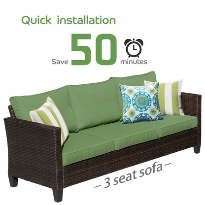 Ensemble de 5 sièges de jardin en osier à dossier haut OVIOS