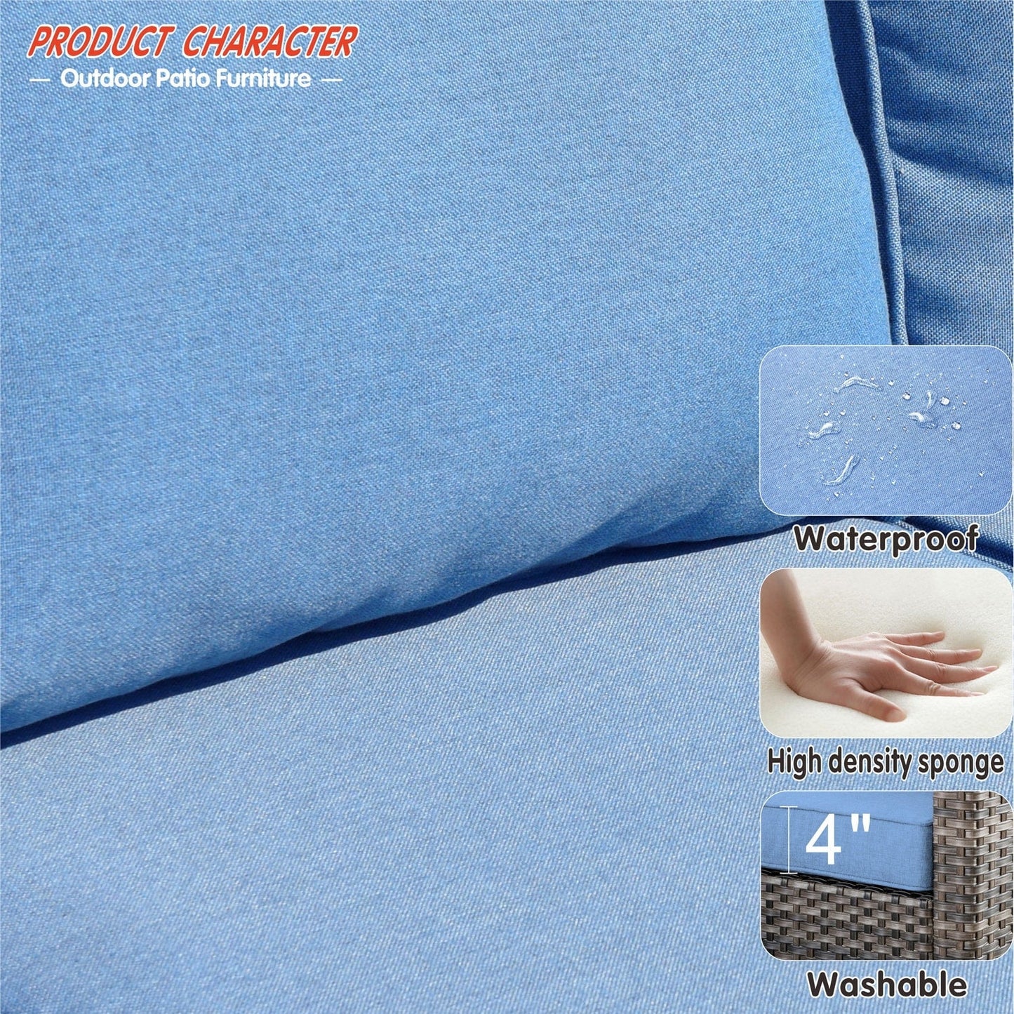 Ensemble de 5 sièges de jardin en osier à dossier haut OVIOS