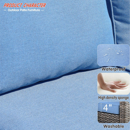 Ensemble de 5 sièges de jardin en osier à dossier haut OVIOS