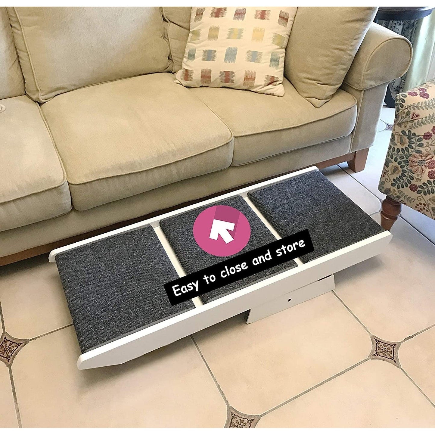 Escalier pliable portable 2 en 1 PAWLAND pour chiens, chats, lits hauts, marchepieds pour chiens, marchepied facile à monter pour animaux de compagnie