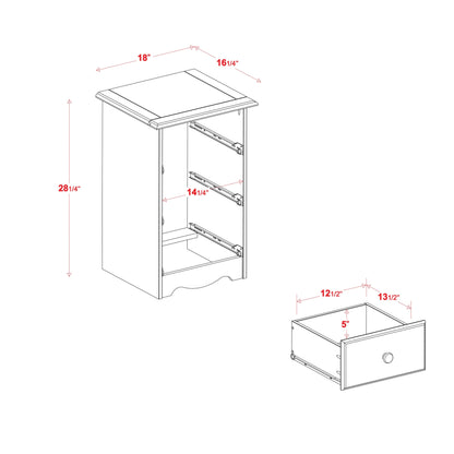 Table de chevet 3 tiroirs 100 % bois massif avec boutons en métal ou en bois de Palace Imports