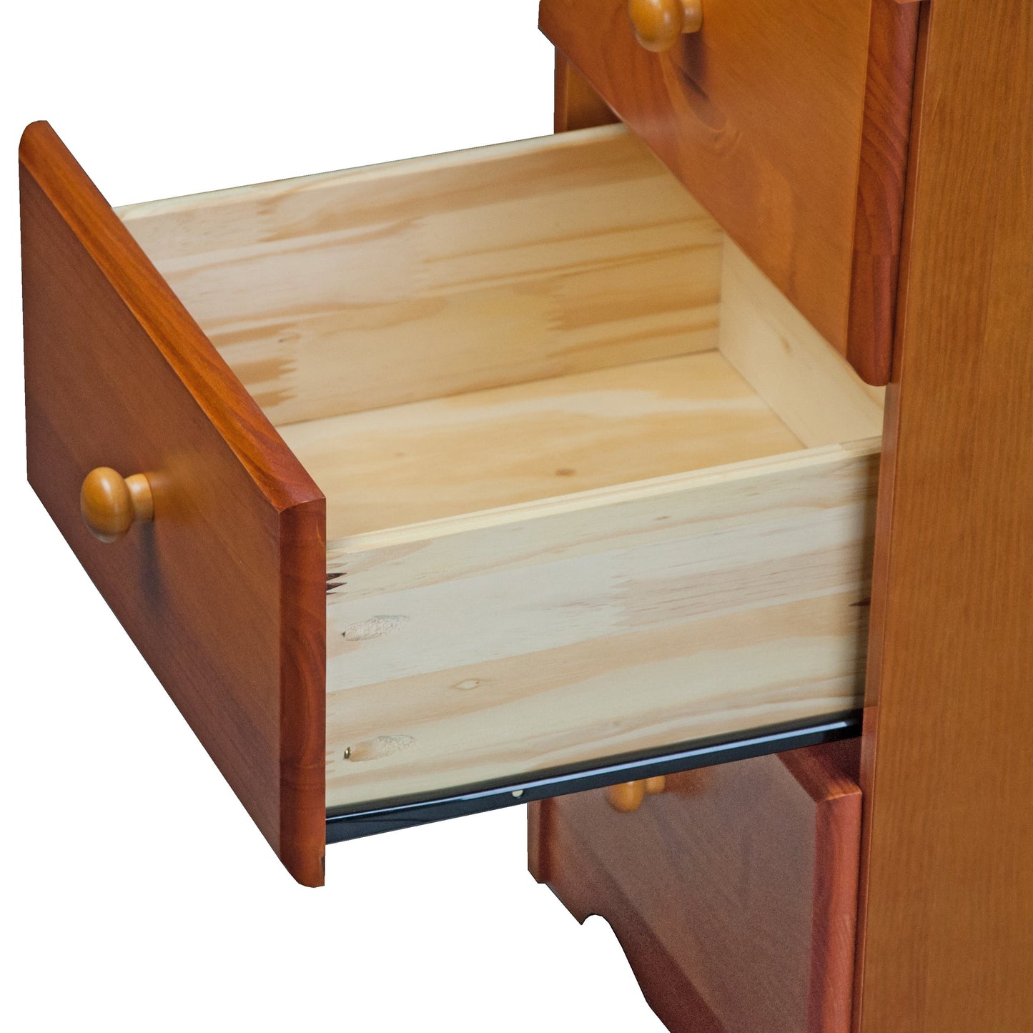 Table de chevet 3 tiroirs 100 % bois massif avec boutons en métal ou en bois de Palace Imports