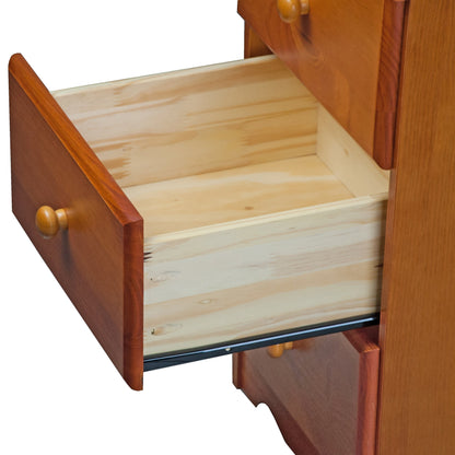 Table de chevet 3 tiroirs 100 % bois massif avec boutons en métal ou en bois de Palace Imports