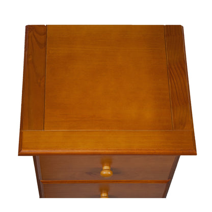 Table de chevet 3 tiroirs 100 % bois massif avec boutons en métal ou en bois de Palace Imports