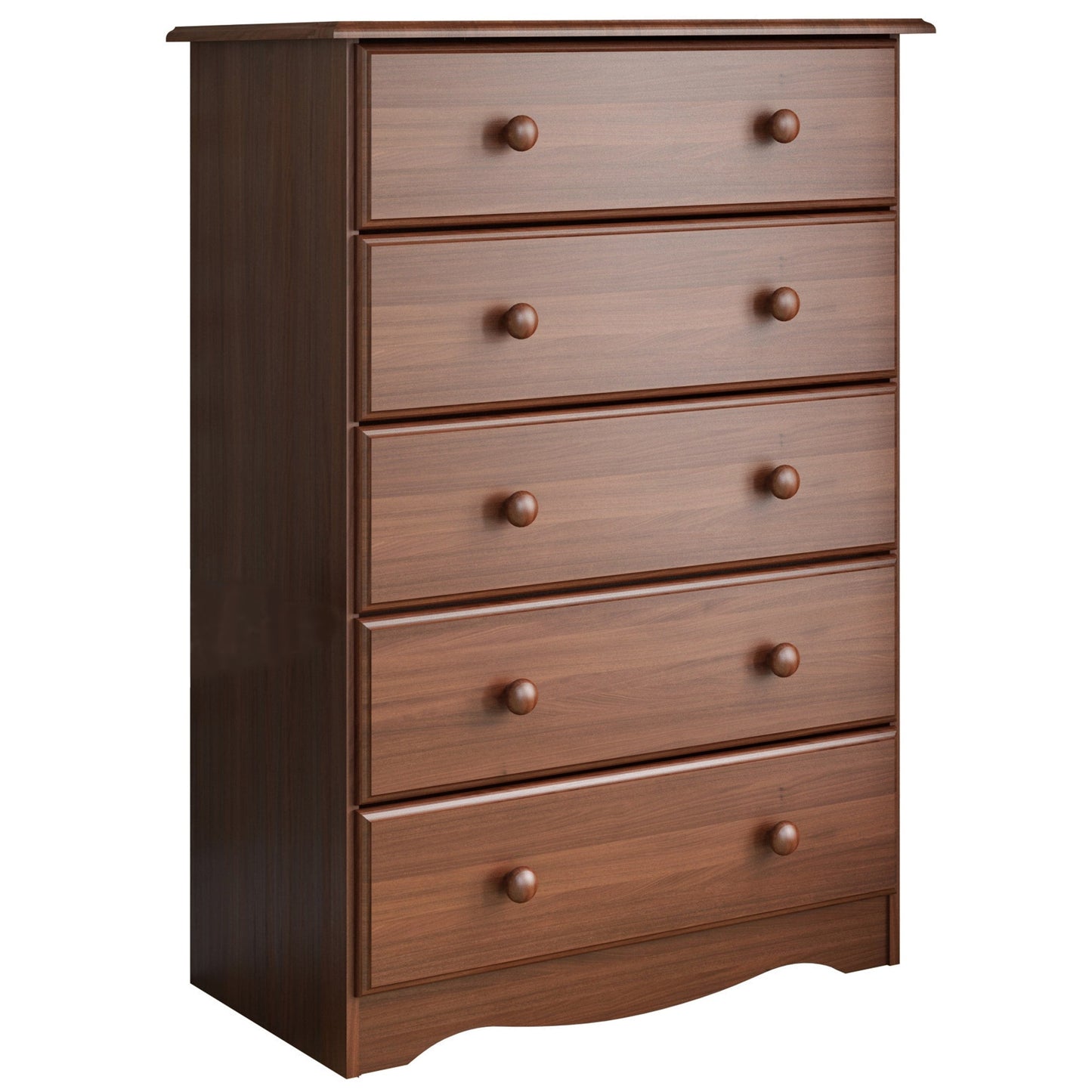Commode 5 tiroirs 100 % bois massif avec boutons en métal ou en bois de Palace Imports