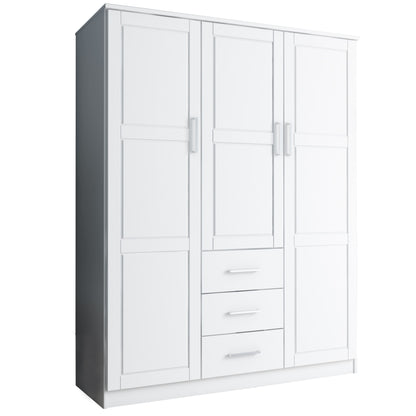 Armoire penderie Cosmo 3 portes 100 % bois massif de Palace Imports avec portes en bois massif ou en miroir