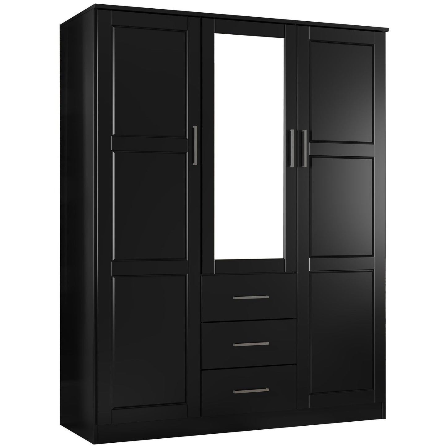 Armoire penderie Cosmo 3 portes 100 % bois massif de Palace Imports avec portes en bois massif ou en miroir