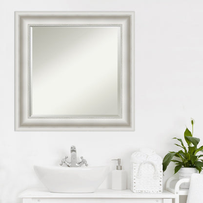 Miroir mural biseauté pour salle de bain - Cadre blanc Parlor