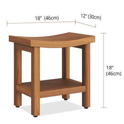 Banc de douche en teck Sumba breveté avec étagère