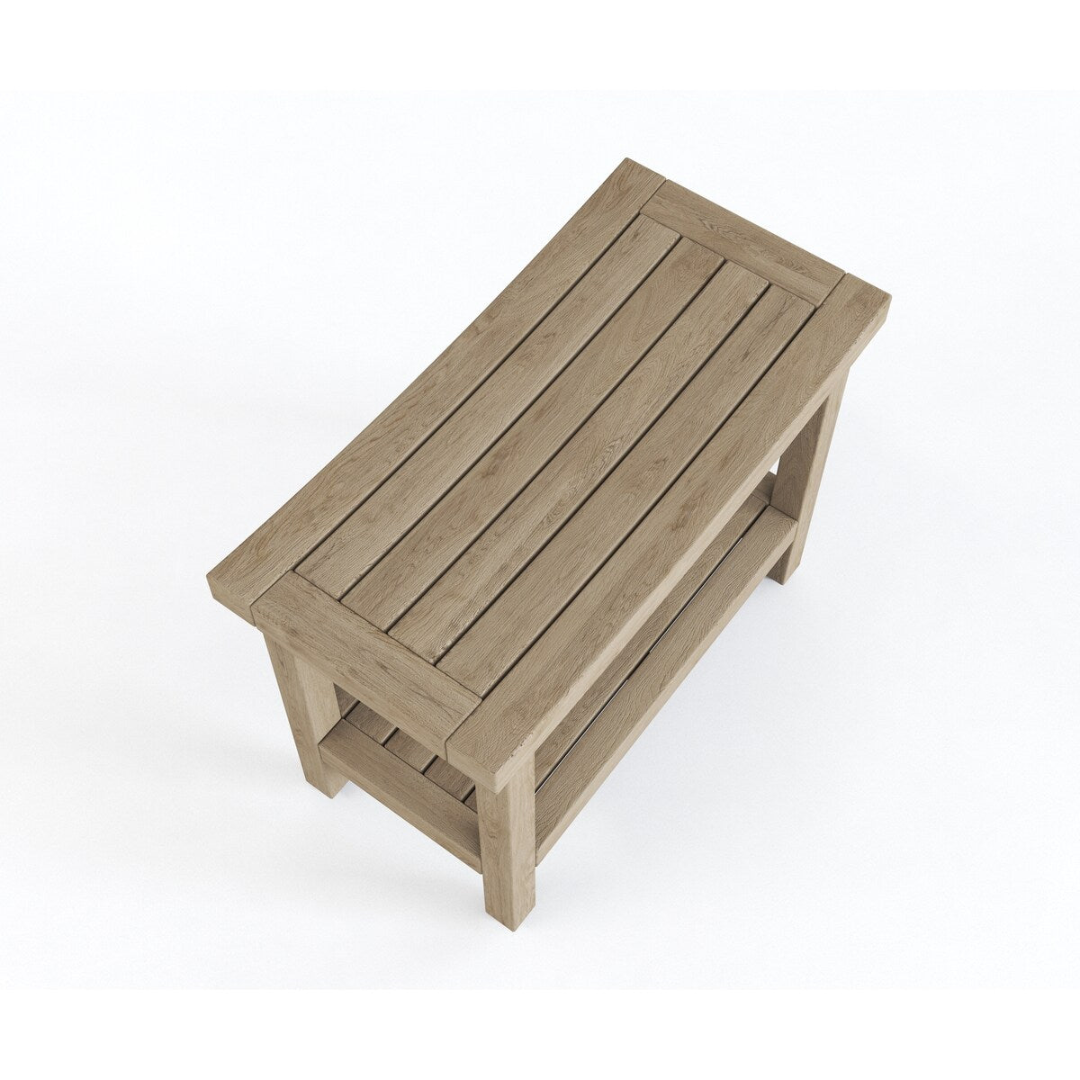 Banc de douche en teck Sumba breveté avec étagère