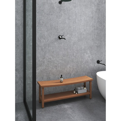 Banc de douche en teck Sumba breveté avec étagère