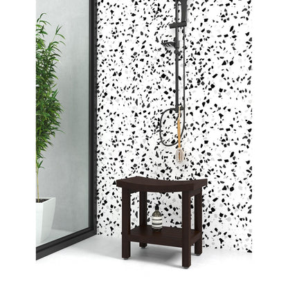 Banc de douche en teck Sumba breveté avec étagère