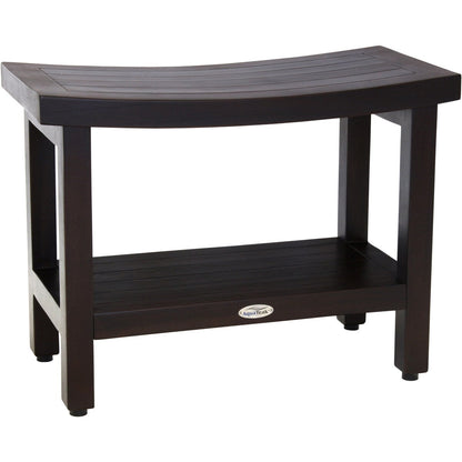 Banc de douche en teck Sumba breveté avec étagère