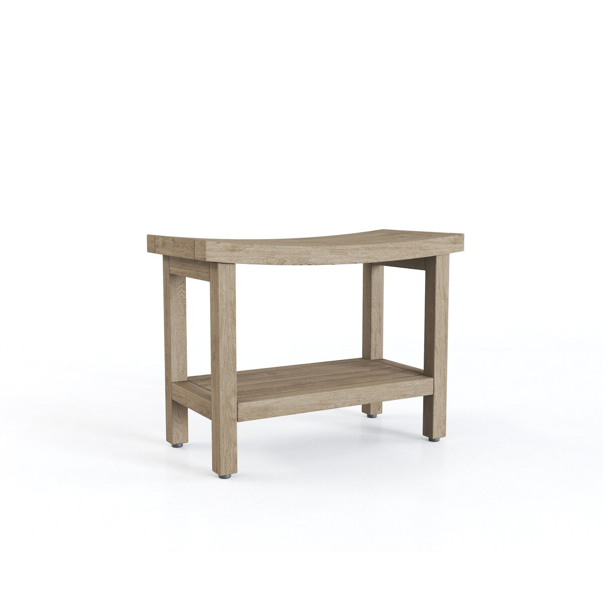 Banc de douche en teck Sumba breveté avec étagère