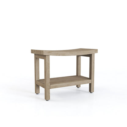 Banc de douche en teck Sumba breveté avec étagère