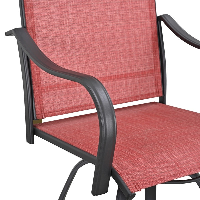 Chaise de bar pivotante à dossier haut en métal pour extérieur Patio Festival (lot de 2)