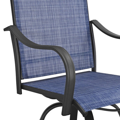 Chaise de bar pivotante à dossier haut en métal pour extérieur Patio Festival (lot de 2)