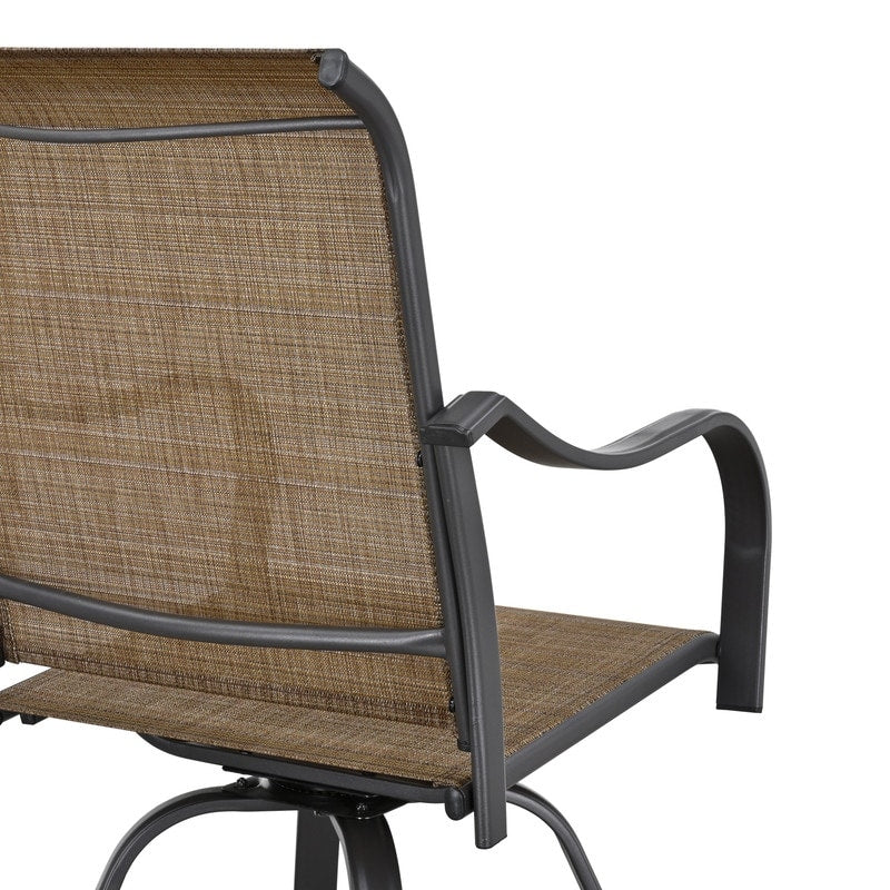 Chaise de bar pivotante à dossier haut en métal pour extérieur Patio Festival (lot de 2)