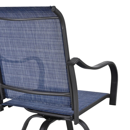 Chaise de bar pivotante à dossier haut en métal pour extérieur Patio Festival (lot de 2)