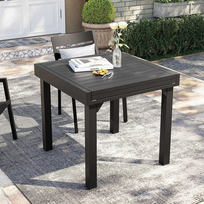 Ensemble de salle à manger de patio 3/5/7 pièces, table extensible en aluminium, chaise pliante rembourrée réglable