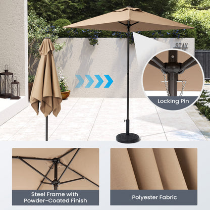 Ensemble de patio Pellebant 6 pièces avec table, parasol et 4 chaises pliantes – 22,4 l x 26,8 p x 34,4 h