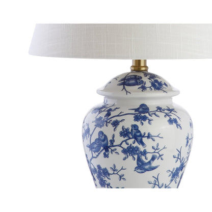 Lampe de table LED Penelope 22 Chinoiserie, bleu/blanc par JONATHAN Y