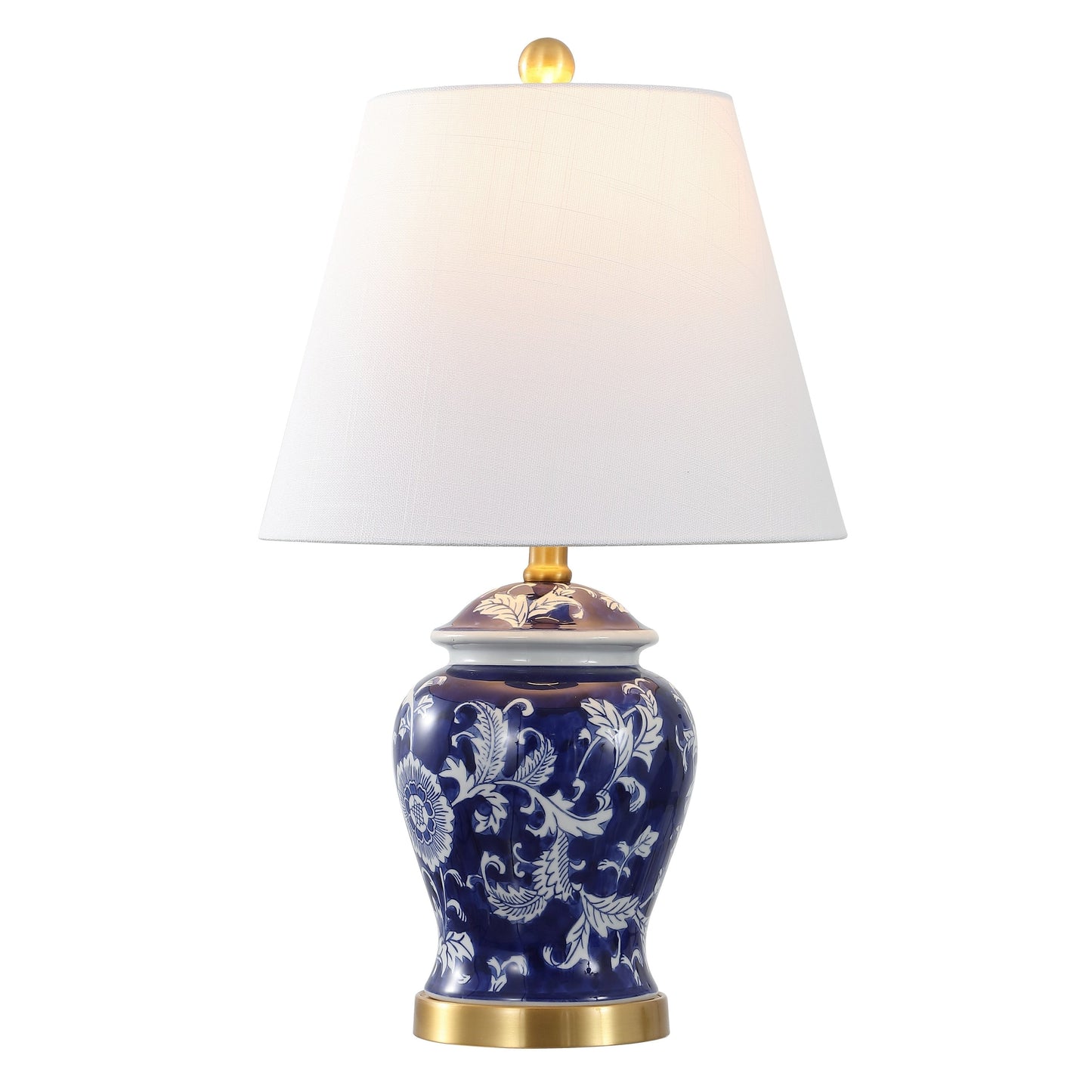 Lampe de table LED Penelope 22 Chinoiserie, bleu/blanc par JONATHAN Y