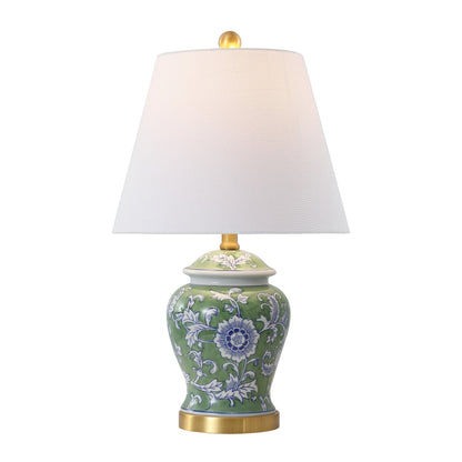 Lampe de table LED Penelope 22 Chinoiserie, bleu/blanc par JONATHAN Y