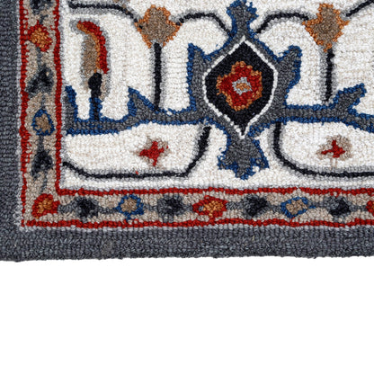 Tapis persan traditionnel en laine, fait main, motif floral George Towne Living