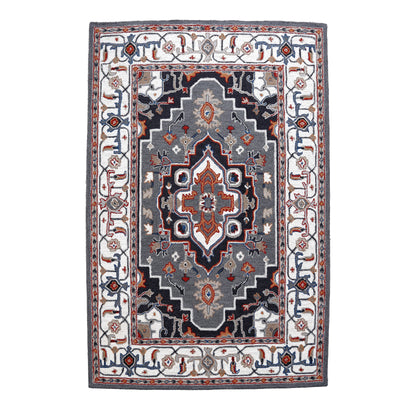 Tapis persan traditionnel en laine, fait main, motif floral George Towne Living