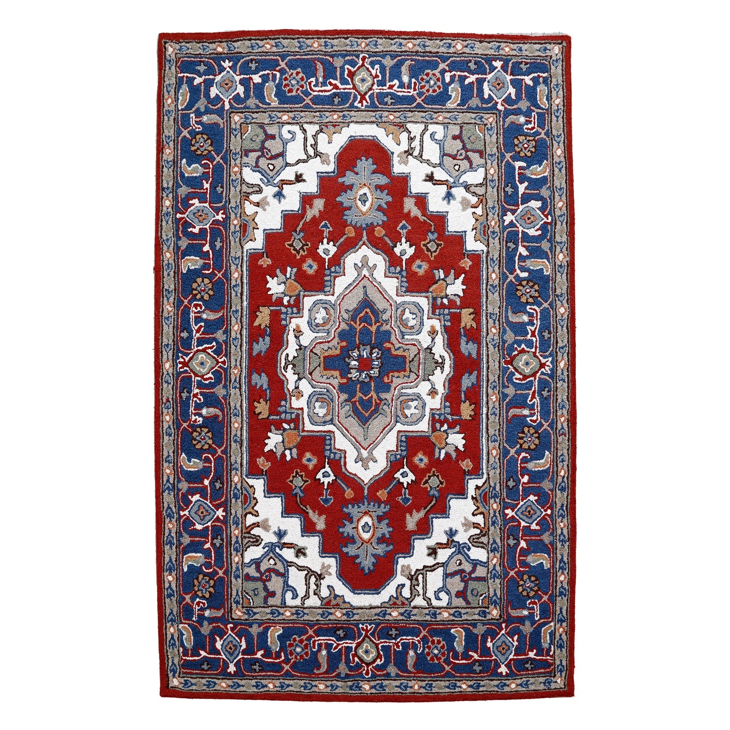 Tapis persan traditionnel en laine, fait main, motif floral George Towne Living