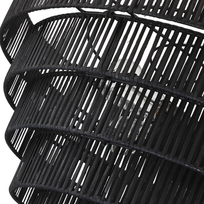 Lustre bohème moderne Piersan à 5 lumières avec abat-jour en rotin à plusieurs niveaux – 26 po de largeur