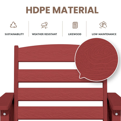 Ensemble de 3 chaises hautes Adirondack en plastique pour patio